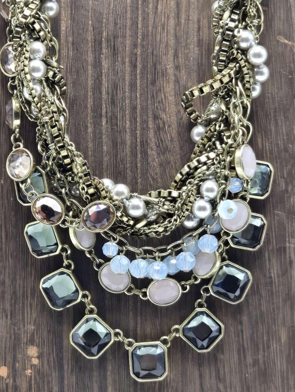 Chloe + Isabel Crystal Brûlée Torsade Necklace Glass Antique Brass-Plated Chain